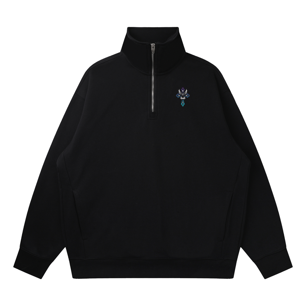 Quarter-Zip Drop Shoulder Sweatshirt