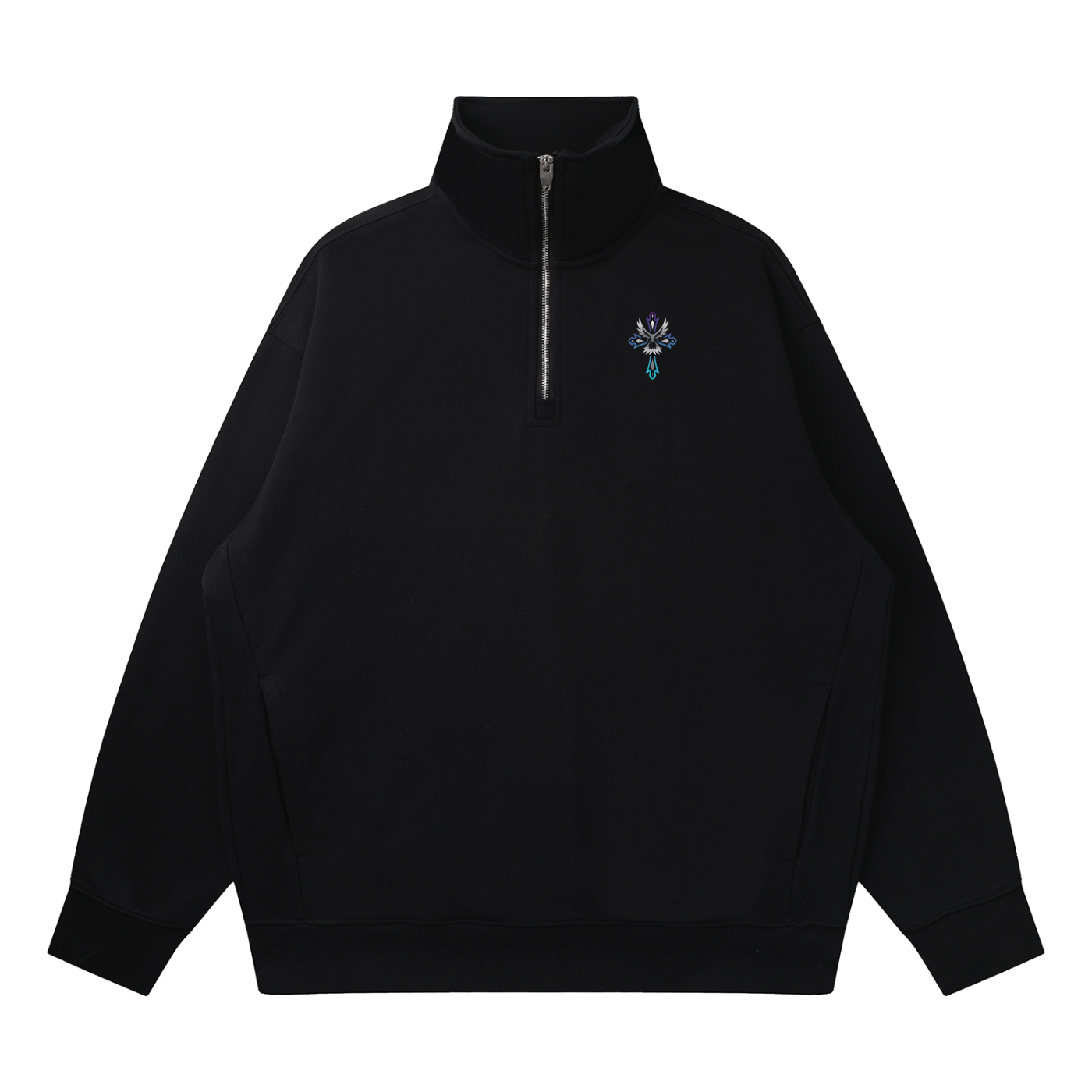 Quarter-Zip Drop Shoulder Sweatshirt