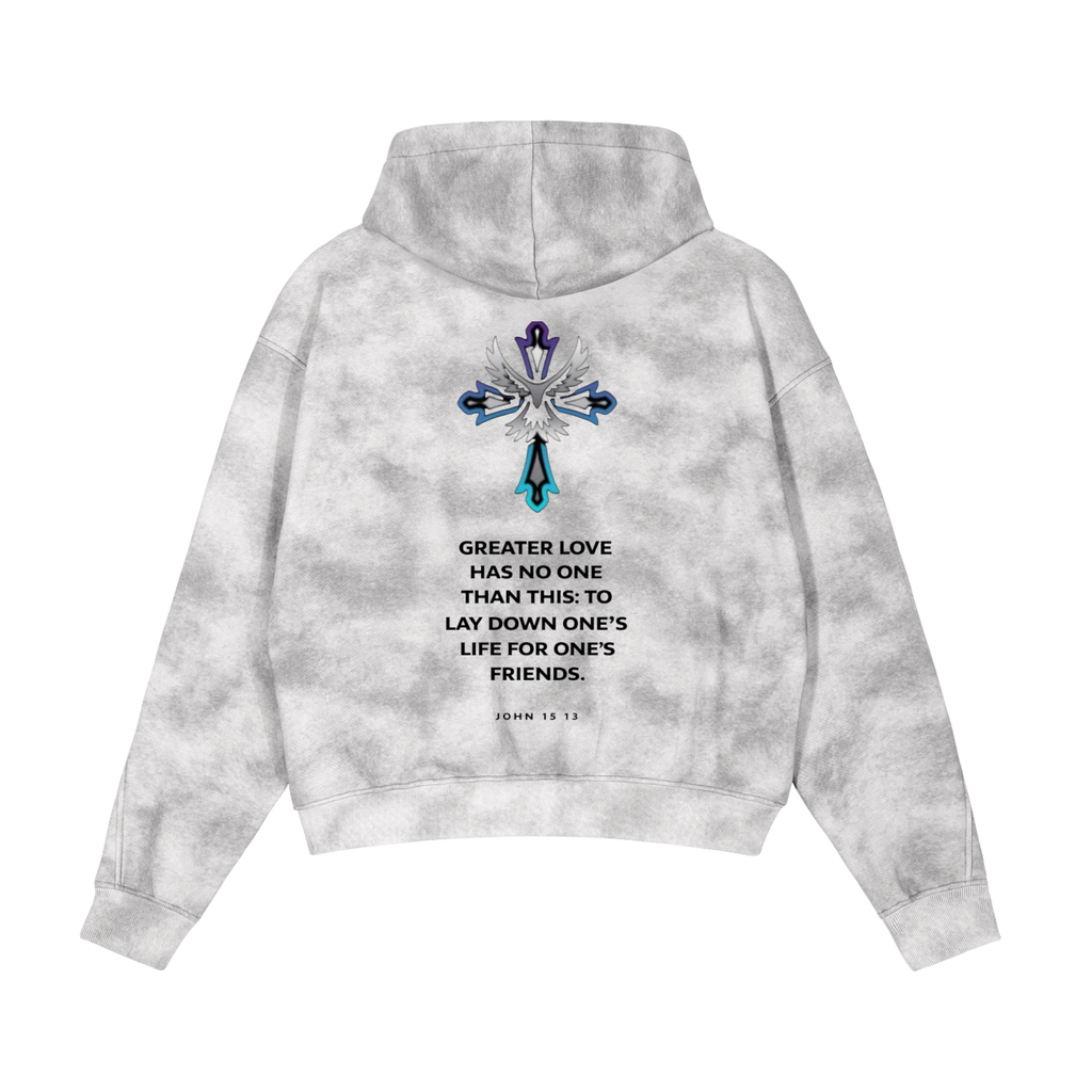 Dirty Washed Zip-Up Fleece Hoodie