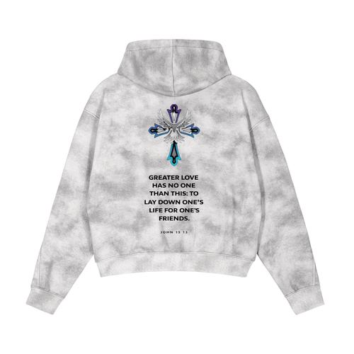 Dirty Washed Zip-Up Fleece Hoodie